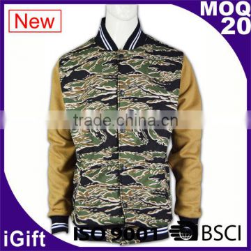 BSCI high quality leaver korean baseball jacket hoodies baseball jacket men