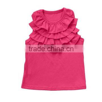 Hot Selling Icing Ruffle Boutique Baby Girl Cotton Lastest Tank Top 2017 Summer photo-4