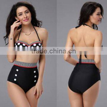 Wholesale summer women sexy black halter wimwear