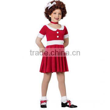 red lycra short sleeve dance costume set for baby girls and teenager