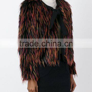 Shandao OEM Fine Quality Long Sleeve Fashional Polyester Denmark Mink Fur Coat photo-3