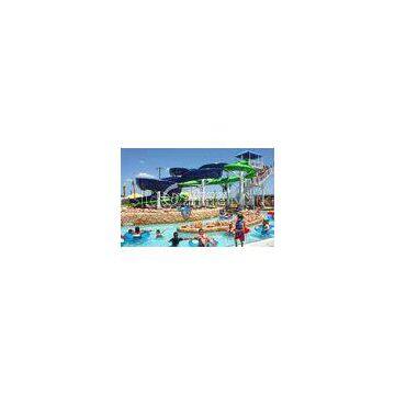 Swimming pool Fiberglass Spiral Water Slide , Family Resorts Water Slides for Water Park Resort