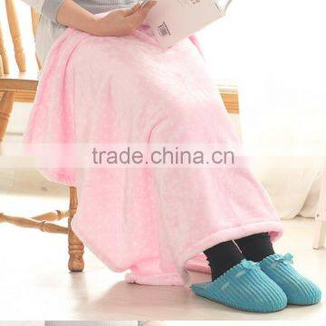 high quality customized casual soft fannel mini pocket blanket