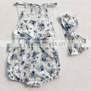 Summer children girls vintage romper toddler baby sunsuit M6100309