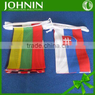 Hot promotional 9 meters 30pcs polyester flag lines with country flags