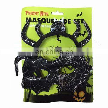 HH-0597 Party Halloween kids spider masquerade set eye mask with headband