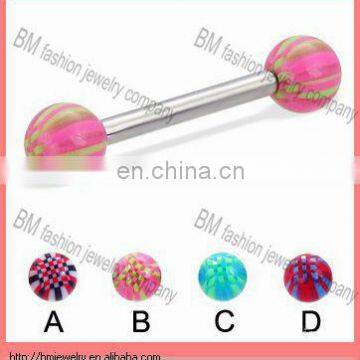 UV Acrylic best design tongue ring tongue piercing body jewelry
