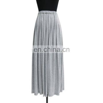 Women Hot Sale Casual Long Pleated Knit Maxi Skirt photo-2