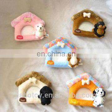 promotion cute dog kennel multicolor plush cartoon photo frame