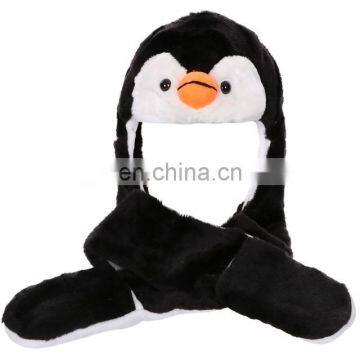 new design plush supper soft penguin scarf & hat & gloves