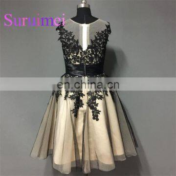 2017 Short Sleeves Scoop Neck Prom Dresses Robe de Soiree Evening Gowns Elegant photo-2