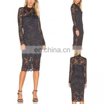 Two Pieces Bodycon Dress Newly Long Sleeve Lace Dress Lace Dresses Prom Women Dresses photo-6