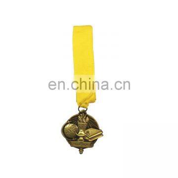 Wholesale Zinc alloy die cast iron casting custom medal with ribbon