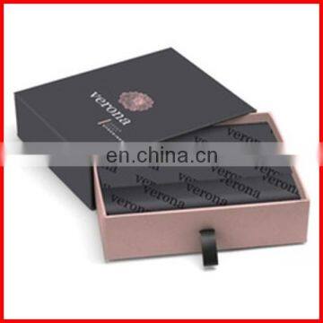 Luxury Custome UV Coating Logo Paper Drawer Scarves Boxes With Tissue Paper