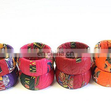 African Dashiki Bangle African Jewelry Fabric Covered Wooden Chunky Bracelet Summer Dashiki Bracelet African Statement Ankara