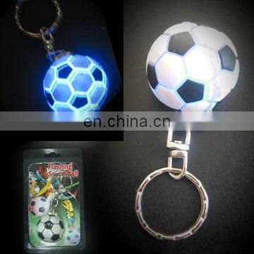Keychain for Souvenir and Gift Flashing Football Round Shape Ball Light up Key Chain