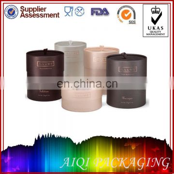 custom print luxury design cylinder paper candle packaging supplies