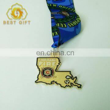 Customized Shape Metal Sports Medal With Ribbon