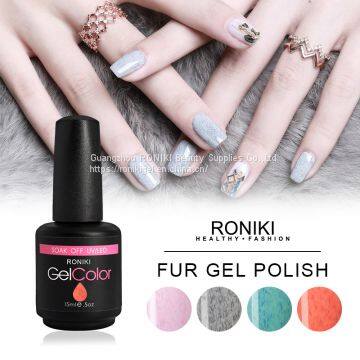 RONIKI Fur Effect Gel Polish,Nail Matte Gel Polish,Nail Painting Color Gel,Frosted Surface Gel photo-5