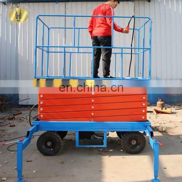 7LSJY Jinan SevenLift mobile manual hydraulic automotive truck man work scaffolding scissor lift table platform