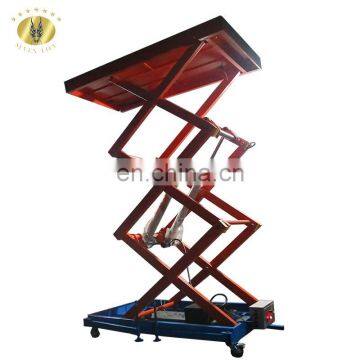 7LSJY shandong SevenLift hydro manual scissor floor mounted electronic pallet lift platform