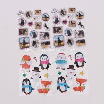 Puffy Glitter Sticker Cute Penguin Sparkly Glitter Puffy Sticker Set