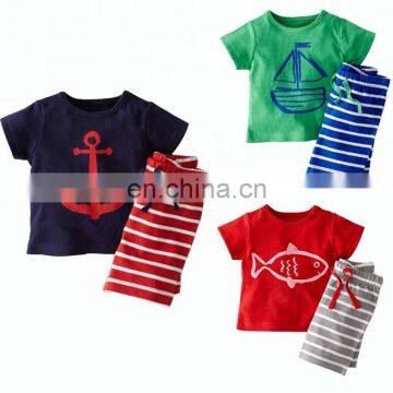 Summer newborn clothes printed style casual baby boy clothes kids clothes cartoon sports suit