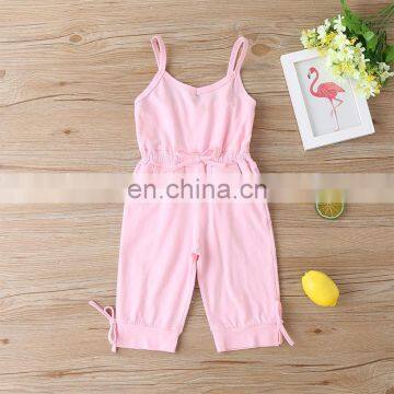 1-6T Baby Girl Strap Rompers Toddler Kids Girl Solid Color Jumpsuit Summer Sweet Girls Bodysuit Plain Romper photo-3