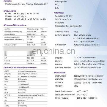 High Performance Medical Apparatus and Instruments Series Clinic Blood Gas Analyzer for Lab/Hospital Use photo-3