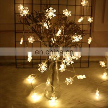 LED Snowflake String Lights Snow Fairy Garland Decoration for Christmas Valentines day Battery Operated