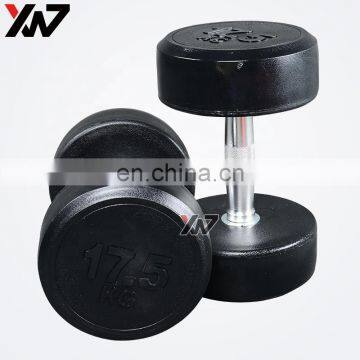 High quality free weight gym equipment dumbbell set rubber