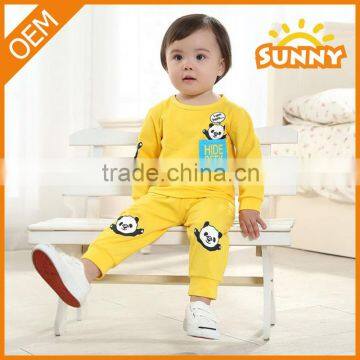 OEM Design Panda Baby 2pcs Cotton Baby Girls Clothes Baby Boys Sports Set