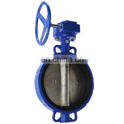 Bundor Worm Gear Wafer Type Soft Seal Butterfly Valve