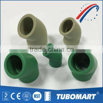 Low cost DIN standard ppr elbow 45 ppr fitting for water supply