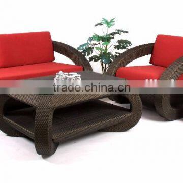 TF 0604 Synthetic rattan Living Set, red cushion