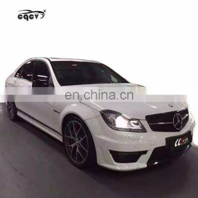 High Quality PP Material A&MG Style Body Kit for Mercedes Benz Old C-CLASS W204 Front Bumper Rear Bumper and Side Skirts