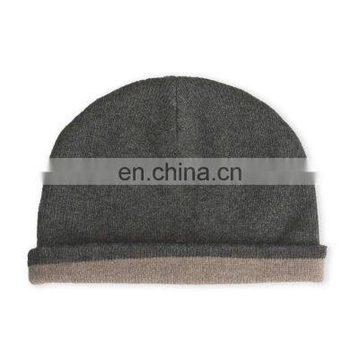 Black Cashmere Wool Beanie Hats And Caps For Men