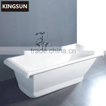 Indoor Rectangle Cheap Freestanding Simple Acrylic Bathtub Soaking Tub