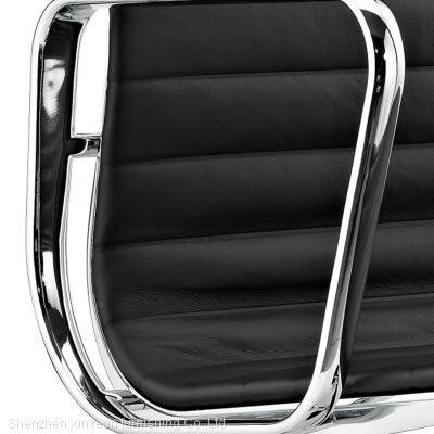 High End Eames Aluminium Group Computer Chair Leather Eames Office Middle Back Chair photo-2
