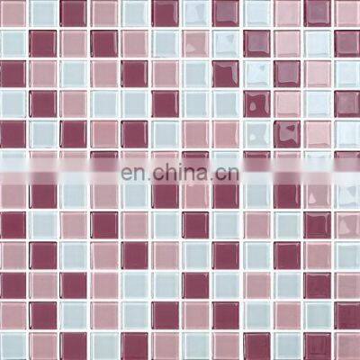 swimming pool glass shinny wall art  glass mall de mosaic decorative mosaic pink  mosaic