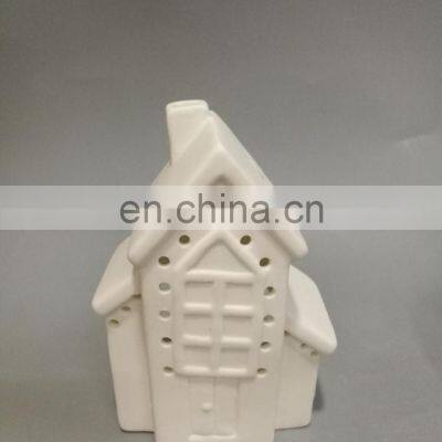 Home Decor Lighthouse House Shape Ceramic Porcelain Christmas Tealight Candle Holder