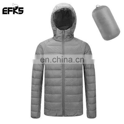 Light Men Puffer Jackets Foldable Coat Custom Logo Men's Overcat Down Hooded Winter Jacket Bubble Coat High Quality Cotton Jacke
