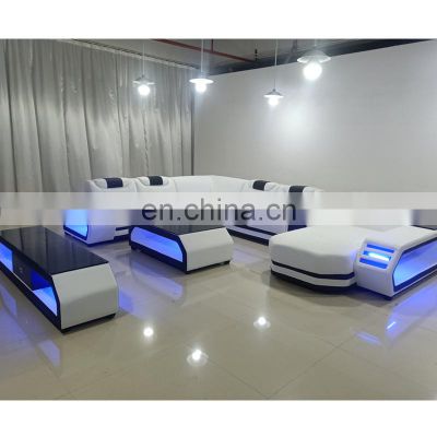 modern Italian design living room furniture living room sofa set white genuine leather sofas