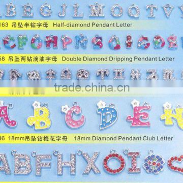 DIY rhinestone letter slide charm (product catalog 21-25)