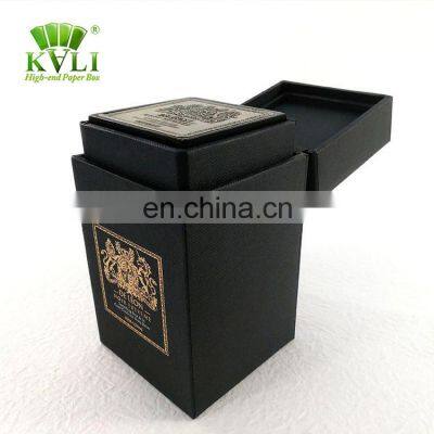 Luxury Scent Packaging Fancy Paper Flip Top Perfume Fragrance Box With Black