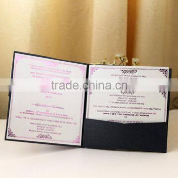 2016 Western Style Premium Luxury Velvet Flocked Wedding Invitation photo-5