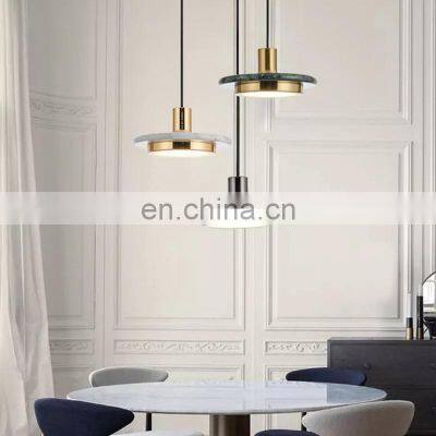 Nordic Simple New Concrete Marble Lantern Design Lighting Golden Cafe Restaurant Post Pendant Lamp