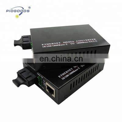 10/100/1000M single mode duplex fiber 20km 1310nm  optical fiber media converter SC 5VDC power supply