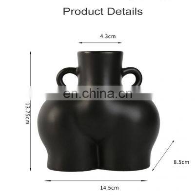 Drop Shipping Nordic Creative Design Model Mini Vase Home Decorative Abstract Handmade Body Base Art Ceramic Flower Vase photo-3