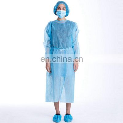 Cheap PP isolation gown disposable lab gown touchntuff protective grown fluid resistant bulk medical supplies